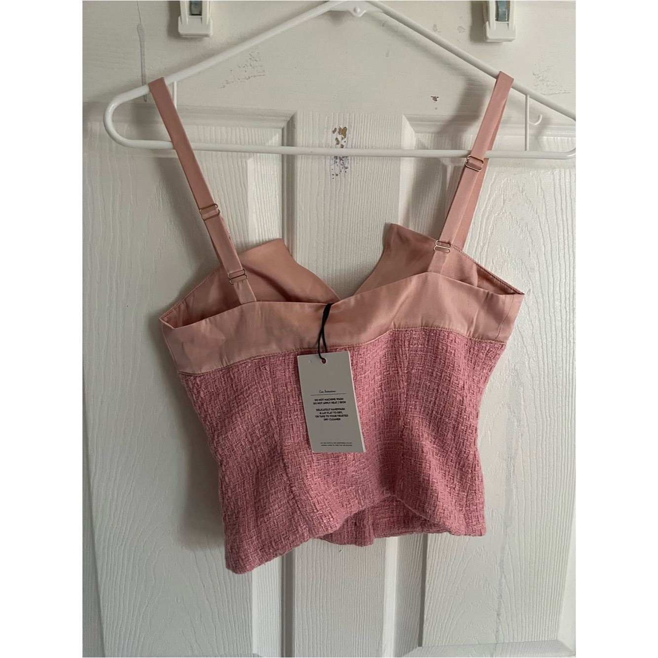 Nwt Fait Par Foutch Top Pink Tweed Evelyn Coquette Preppy Size Xxs — image 4 of 6